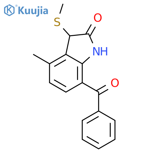 2H-INDOL-2-ONE, 7-BENZOYL-1,3-DIHYDRO-4-METHYL-3-(METHYLTHIO)- structure