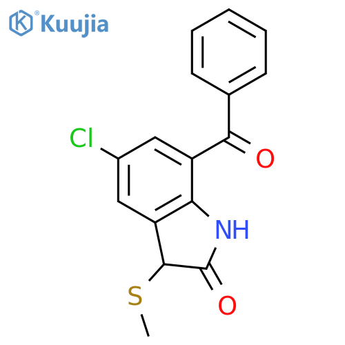 2H-INDOL-2-ONE, 7-BENZOYL-5-CHLORO-1,3-DIHYDRO-3-(METHYLTHIO)- structure