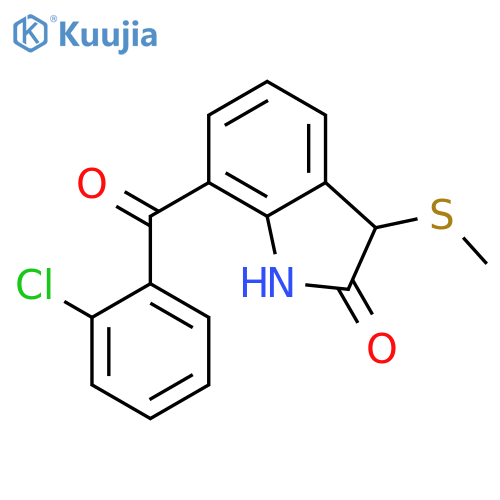 2H-INDOL-2-ONE, 7-(2-CHLOROBENZOYL)-1,3-DIHYDRO-3-(METHYLTHIO)- structure