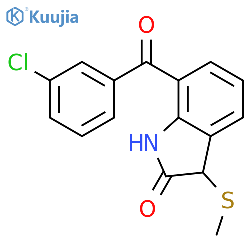 2H-INDOL-2-ONE, 7-(3-CHLOROBENZOYL)-1,3-DIHYDRO-3-(METHYLTHIO)- structure