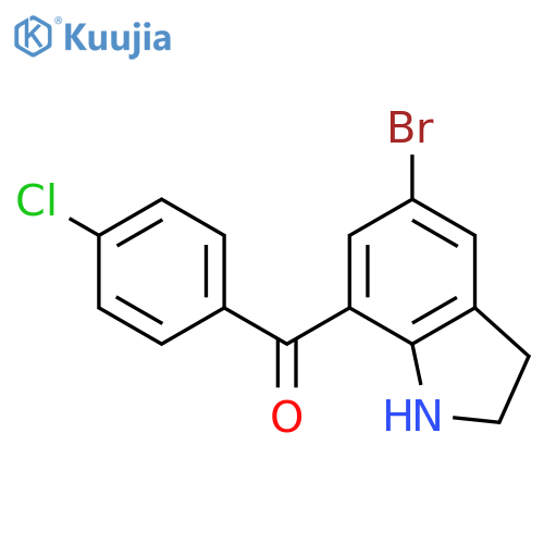 Methanone, (5-bromo-2,3-dihydro-1H-indol-7-yl)(4-chlorophenyl)- structure