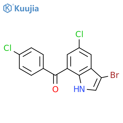 Methanone, (3-bromo-5-chloro-1H-indol-7-yl)(4-chlorophenyl)- structure