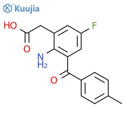 Benzeneacetic acid, 2-amino-5-fluoro-3-(4-methylbenzoyl)- structure