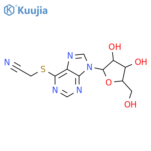 6-[(Cyanomethyl)sulfanyl]-9-pentofuranosyl-9H-purine structure