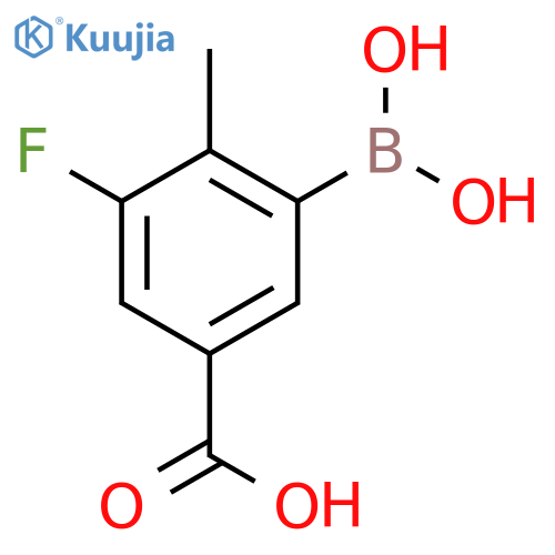 3-Borono-5-fluoro-4-methylbenzoic acid structure