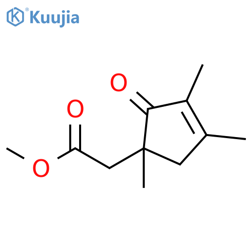 3-Cyclopentene-1-acetic acid, 1,3,4-trimethyl-2-oxo-, methyl ester structure
