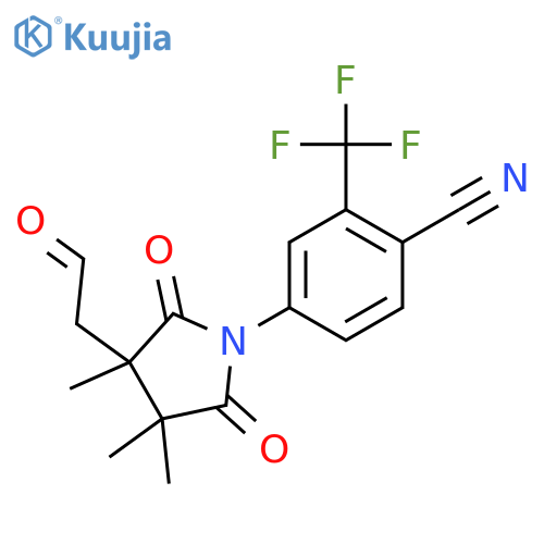 Benzonitrile,2-(trifluoromethyl)-4-[3,3,4-trimethyl-2,5-dioxo-4-(2-oxoethyl)-1-pyrrolidinyl]- structure
