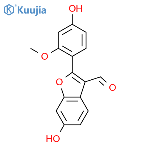3-formyl-2-(4-hydroxy-2-methoxyphenyl)-6-hydroxybenzofuran structure