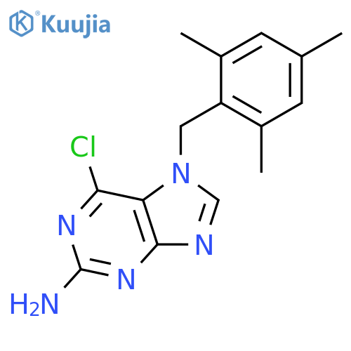 7H-PURIN-2-AMINE, 6-CHLORO-7-[(2,4,6-TRIMETHYLPHENYL)METHYL]- structure
