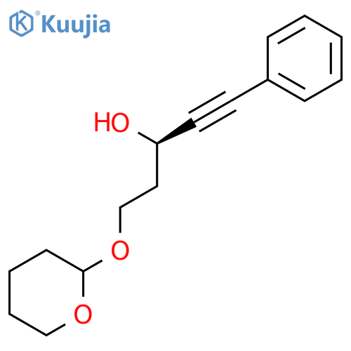 1-PENTYN-3-OL, 1-PHENYL-5-[(TETRAHYDRO-2H-PYRAN-2-YL)OXY]-, (3R)- structure