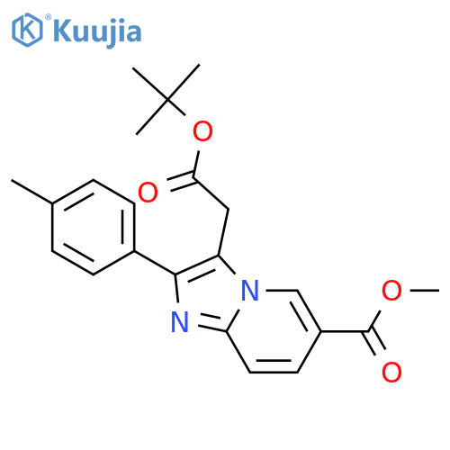 methyl 3-tert-butoxycarbonylmethyl-2-(4-methylphenyl)imidazo[1,2-a]pyridine-6-carboxylate structure