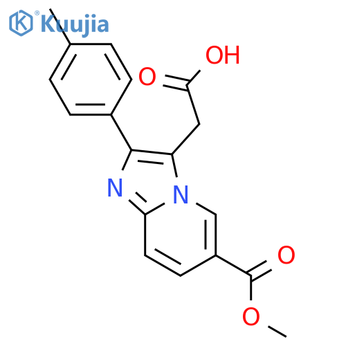 6-(Methoxycarbonyl)-2-(4-methylphenyl)imidazo1,2-apyridine-3-acetic Acid, structure