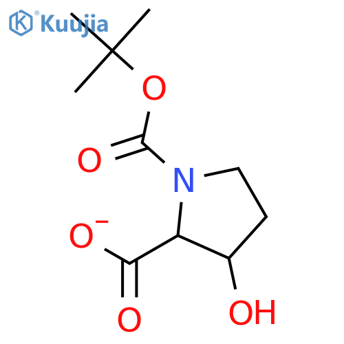 1-(tert-butoxy)carbonyl-3-hydroxypyrrolidine-2-carboxylic acid structure