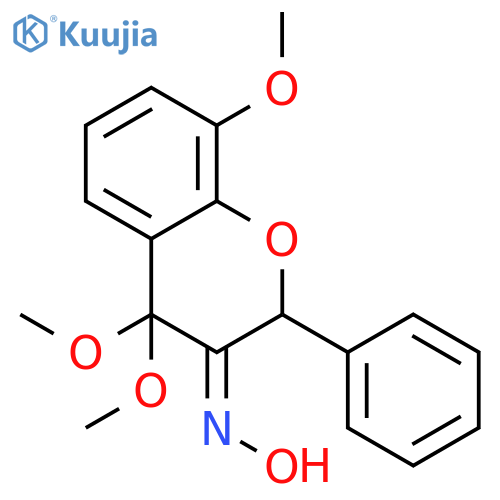2H-1-BENZOPYRAN-3(4H)-ONE, 4,4,8-TRIMETHOXY-2-PHENYL-, OXIME structure