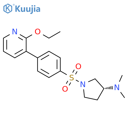 3-Pyrrolidinamine,1-[[4-(2-ethoxy-3-pyridinyl)phenyl]sulfonyl]-N,N-dimethyl-, (3R)- structure