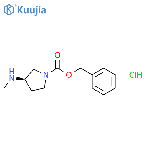 1-Pyrrolidinecarboxylicacid, 3-(methylamino)-, phenylmethyl ester, hydrochloride (1:1), (3R)- structure