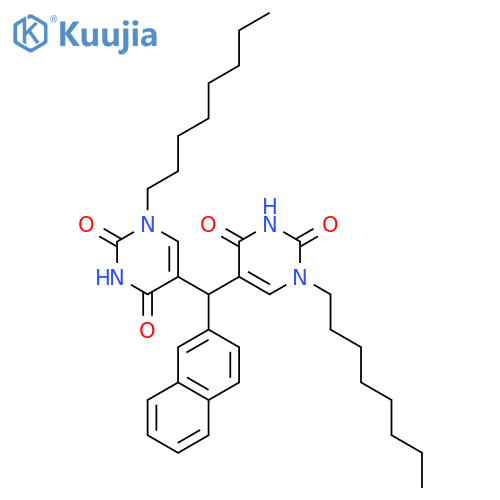 2,4(1H,3H)-Pyrimidinedione, 5,5'-(2-naphthalenylmethylene)bis[1-octyl- structure