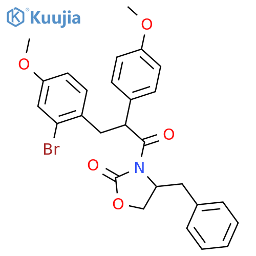 (S)-4-Benzyl-3-(S)-3-(2-bromo-4-methoxyphenyl)-2-(4-methoxyphenyl)propanoyl-2-oxazolidinone structure