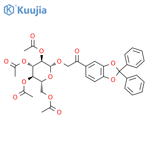 1-(2,2-Diphenyl-1,3-benzodioxol-5-yl)-2-(2,3,4,6-tetra-O-acetyl-b-D-glucopyranosyl)oxyethanone structure