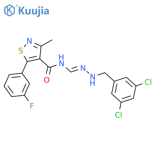 4-Isothiazolecarboxamide,N-[[[(3,5-dichlorophenyl)methyl]amino]iminomethyl]-5-(3-fluorophenyl)-3-methyl- structure