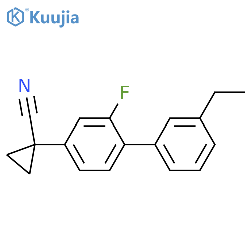 Cyclopropanecarbonitrile, 1-(3'-ethyl-2-fluoro[1,1'-biphenyl]-4-yl)- structure