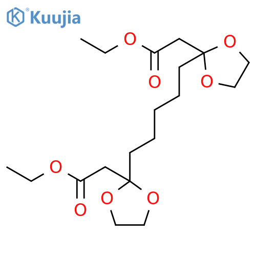 1,3-Dioxolane-2-acetic acid, 2,2'-(1,5-pentanediyl)bis-, diethyl ester structure