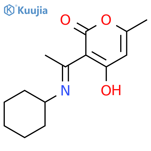 2H-Pyran-2-one, 3-[1-(cyclohexylimino)ethyl]-4-hydroxy-6-methyl- structure