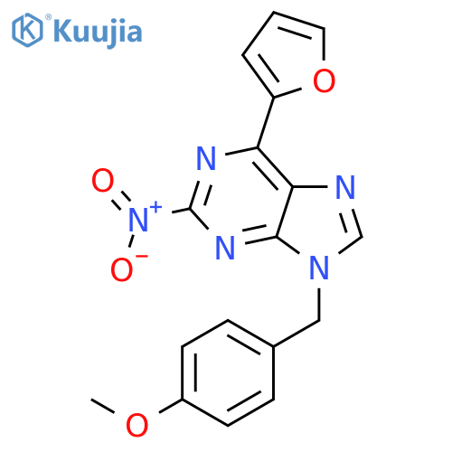 9H-Purine, 6-(2-furanyl)-9-[(4-methoxyphenyl)methyl]-2-nitro- structure