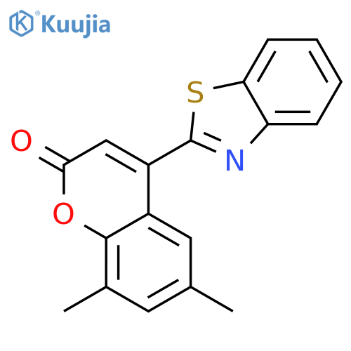 2H-1-BENZOPYRAN-2-ONE, 4-(2-BENZOTHIAZOLYL)-6,8-DIMETHYL- structure