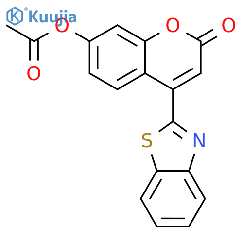2H-1-BENZOPYRAN-2-ONE, 7-(ACETYLOXY)-4-(2-BENZOTHIAZOLYL)- structure