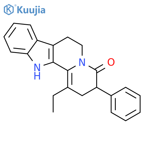 Indolo[2,3-a]quinolizin-4(3H)-one, 1-ethyl-2,6,7,12-tetrahydro-3-phenyl- structure