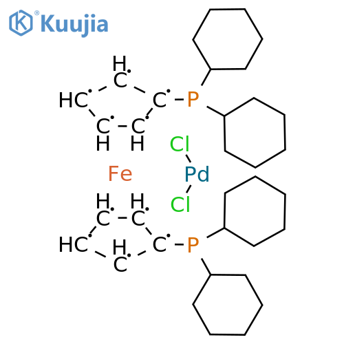 Dichloro[1,1'-bis(dicyclohexylphosphino)ferrocene]palladium(II) structure