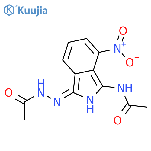 ACETIC ACID, [3-(ACETYLAMINO)NITRO-1H-ISOINDOL-1-YLIDENE]HYDRAZIDE structure