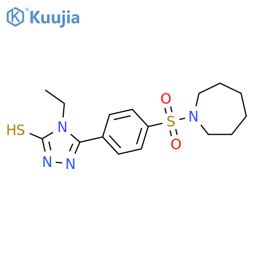 5-[4-(Azepane-1-sulfonyl)-phenyl]-4-ethyl-4H-[1,2,4]triazole-3-thiol structure