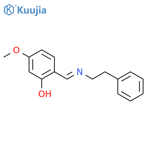 Phenol, 5-methoxy-2-[[(2-phenylethyl)imino]methyl]- structure