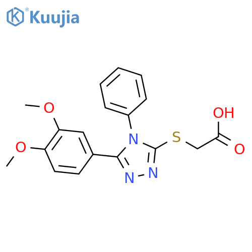 Acetic acid,[[5-(3,4-dimethoxyphenyl)-4-phenyl-4H-1,2,4-triazol-3-yl]thio]- structure