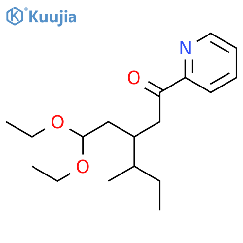 1-Hexanone, 3-(2,2-diethoxyethyl)-4-methyl-1-(2-pyridinyl)-, (4S)- structure