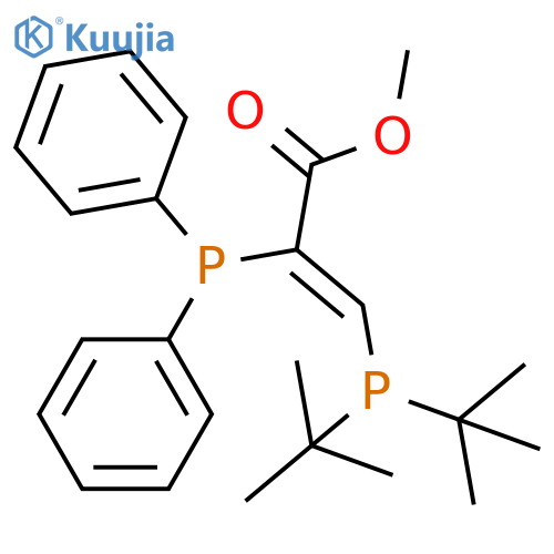 2-Propenoic acid,3-[bis(1,1-dimethylethyl)phosphino]-2-(diphenylphosphino)-, methylester, (2Z)- structure
