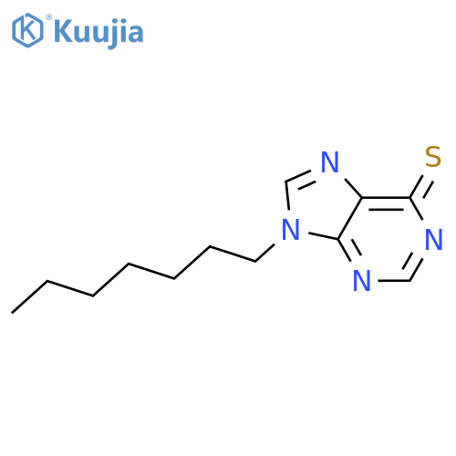 9-heptyl-3H-purine-6-thione structure