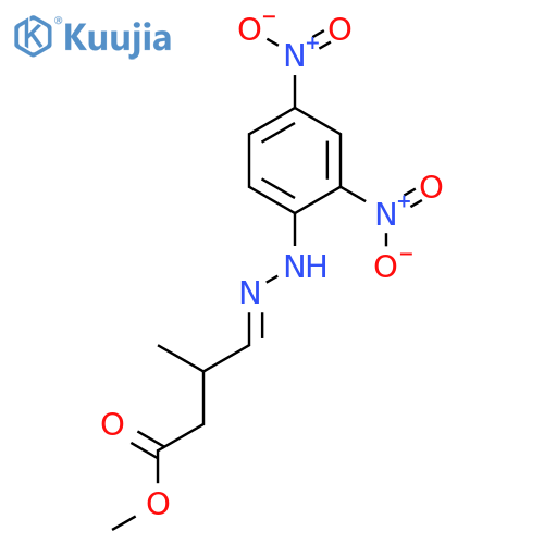 Butanoic acid, 4-[(2,4-dinitrophenyl)hydrazono]-3-methyl-, methyl ester structure