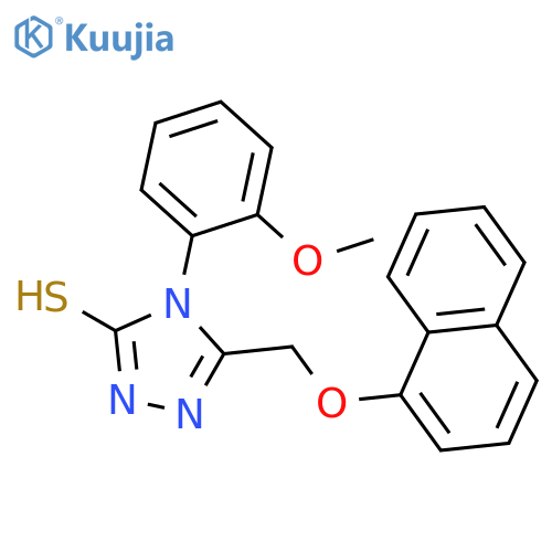 <br>4-(2-Methoxy-phenyl)-5-(naphthalen-1-yloxymethyl)-4H-[1,2,4]triazole-3-thio l structure