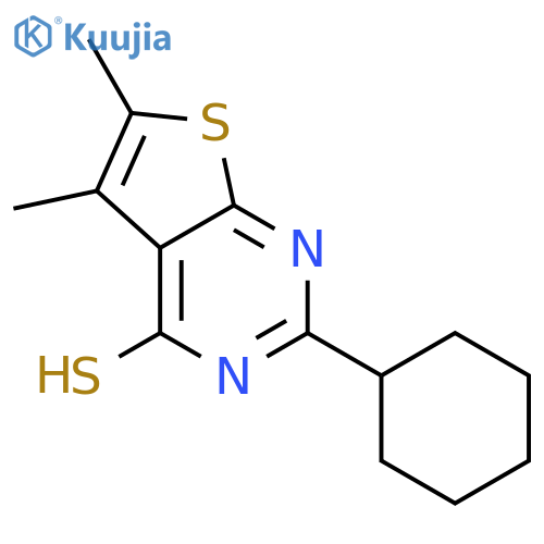 2-Cyclohexyl-5,6-dimethyl-thieno[2,3-d]pyrimidine-4-thiol structure