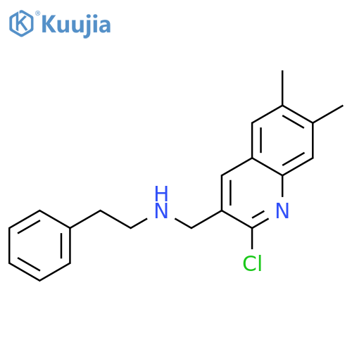 (2-Chloro-6,7-dimethyl-quinolin-3-ylmethyl)-phenethyl-amine structure