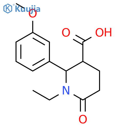 1-Ethyl-2-(3-methoxy-phenyl)-6-oxo-piperidine-3-carboxylic acid structure
