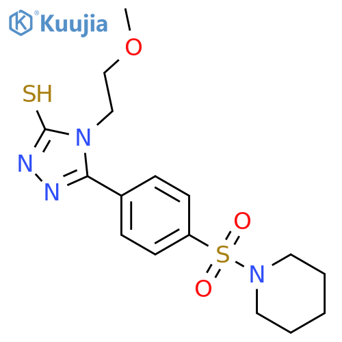 <br>4-(2-Methoxy-ethyl)-5-[4-(piperidine-1-sulfonyl)-phenyl]-4H-[1,2,4]triazole -3-thiol structure
