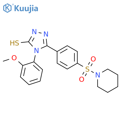 <br>4-(2-Methoxy-phenyl)-5-[4-(piperidine-1-sulfonyl)-phenyl]-4H-[1,2,4]triazol e-3-thiol structure