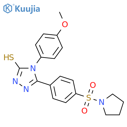 <br>4-(4-Methoxy-phenyl)-5-[4-(pyrrolidine-1-sulfonyl)-phenyl]-4H-[1,2,4]triazo le-3-thiol structure