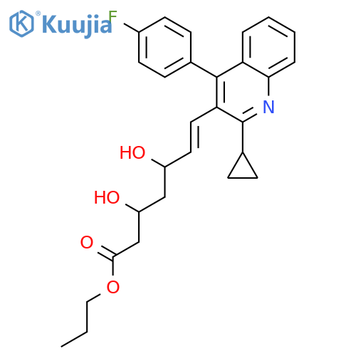 (3R,5S,E)-Propyl 7-(2-cyclopropyl-4-(4-fluorophenyl)quinolin-3-yl)-3,5-dihydroxyhept-6-enoate structure