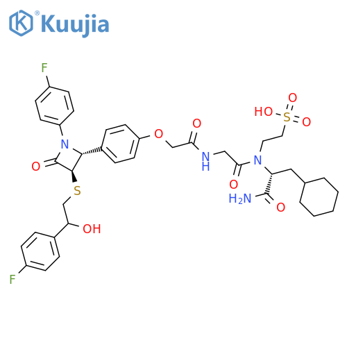 D-Alaninamide, N-[2-[4-[(2R,3R)-1-(4-fluorophenyl)-3-[[2-(4-fluorophenyl)-2-hydroxyethyl]thio]-4-oxo-2-azetidinyl]phenoxy]acetyl]glycyl-3-cyclohexyl-N-(2-sulfoethyl)- structure