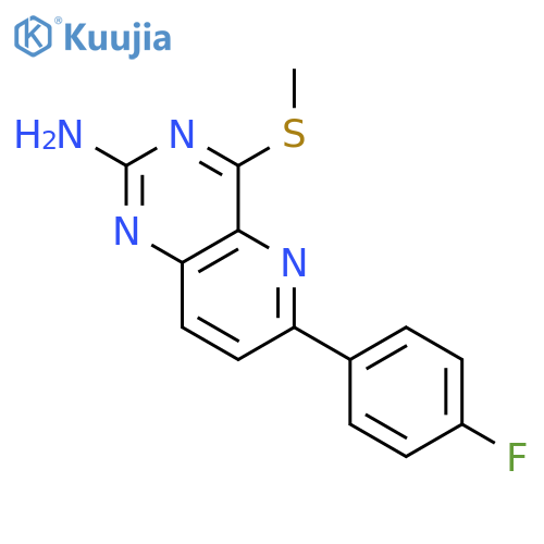 Pyrido[3,2-d]pyrimidin-2-amine, 6-(4-fluorophenyl)-4-(methylthio)- structure